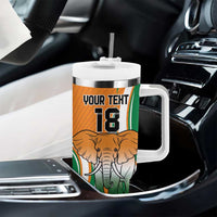 Custom Ivory Coast Football Tumbler With Handle Les Elephants Spirit - Wonder Print Shop