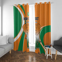 Ivory Coast Football Window Curtain Les Elephants Spirit - Wonder Print Shop