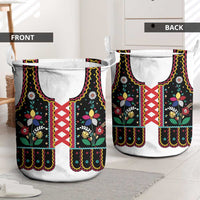 Vintage Polish Gorsecik Laundry Basket Slavic Floral Folk Art