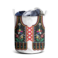 Vintage Polish Gorsecik Laundry Basket Slavic Floral Folk Art