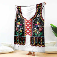 Vintage Polish Gorsecik Blanket Slavic Floral Folk Art