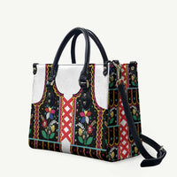Vintage Polish Gorsecik Leather Bag Slavic Floral Folk Art