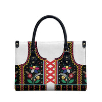 Vintage Polish Gorsecik Leather Bag Slavic Floral Folk Art