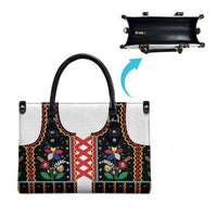 Vintage Polish Gorsecik Leather Bag Slavic Floral Folk Art