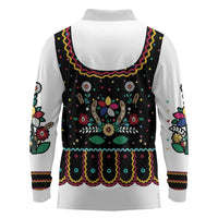 Vintage Polish Gorsecik Long Sleeve Polo Shirt Slavic Floral Folk Art