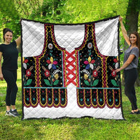 Vintage Polish Gorsecik Quilt Slavic Floral Folk Art