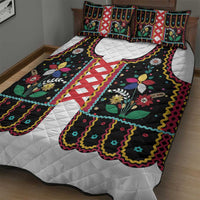 Vintage Polish Gorsecik Quilt Bed Set Slavic Floral Folk Art