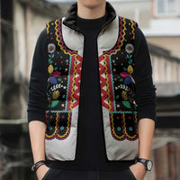 Vintage Polish Gorsecik Sleeveless Puffer Jacket Slavic Floral Folk Art