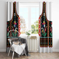Vintage Polish Gorsecik Window Curtain Slavic Floral Folk Art