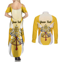 Personalized Holy See - Vatican City Couples Matching Summer Maxi Dress and Long Sleeve Button Shirt Sporty Style