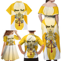 Personalized Holy See - Vatican City Family Matching Off Shoulder Maxi Dress and Hawaiian Shirt Sporty Style