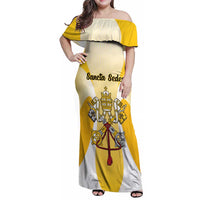Personalized Holy See - Vatican City Family Matching Off Shoulder Maxi Dress and Hawaiian Shirt Sporty Style