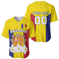 Custom Andorra Coat Of Arms Baseball Jersey Narcissus Poeticus Flowers Flag Style