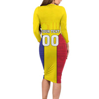 Custom Andorra Coat Of Arms Family Matching Long Sleeve Bodycon Dress and Hawaiian Shirt Narcissus Poeticus Flowers Flag Style