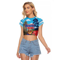 Puerto Rico Coquí Frog Raglan Cropped T Shirt Benito Bowl Halftime Show