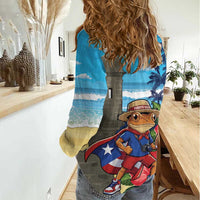 Puerto Rico Coquí Frog Women Casual Shirt Benito Bowl Halftime Show
