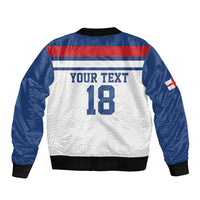 Custom England Three Lions Bomber Jacket Vintage Stripe Football Fan