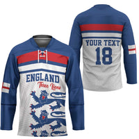 Custom England Three Lions Hockey Jersey Vintage Stripe Football Fan