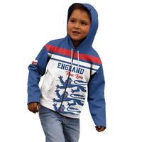 Custom England Three Lions Kid Hoodie Vintage Stripe Football Fan