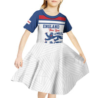 Custom England Three Lions Kid Short Sleeve Dress Vintage Stripe Football Fan