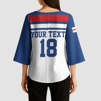 Custom England Three Lions Kimono Sleeve Blouse Vintage Stripe Football Fan