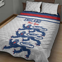 England Three Lions Quilt Bed Set Vintage Stripe Football Fan