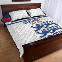 England Three Lions Quilt Bed Set Vintage Stripe Football Fan