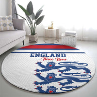 England Three Lions Round Carpet Vintage Stripe Football Fan