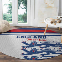 England Three Lions Round Carpet Vintage Stripe Football Fan