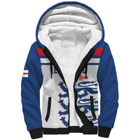 Custom England Three Lions Sherpa Hoodie Vintage Stripe Football Fan