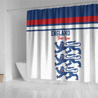 England Three Lions Shower Curtain Vintage Stripe Football Fan