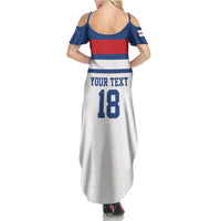 Custom England Three Lions Summer Maxi Dress Vintage Stripe Football Fan
