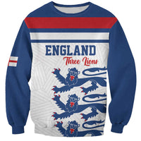 Custom England Three Lions Sweatshirt Vintage Stripe Football Fan