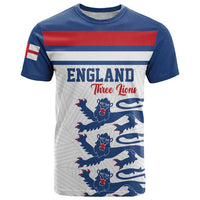 Custom England Three Lions T Shirt Vintage Stripe Football Fan