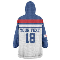 Custom England Three Lions Wearable Blanket Hoodie Vintage Stripe Football Fan