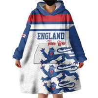 Custom England Three Lions Wearable Blanket Hoodie Vintage Stripe Football Fan