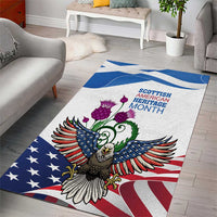 Scottish American Heritage Month Area Rug Thistle And American Eagle