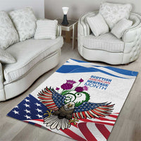 Scottish American Heritage Month Area Rug Thistle And American Eagle