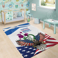 Scottish American Heritage Month Area Rug Thistle And American Eagle