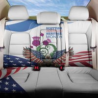 Scottish American Heritage Month Back Car Seat Cover Thistle And American Eagle