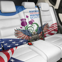Scottish American Heritage Month Back Car Seat Cover Thistle And American Eagle