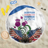 Scottish American Heritage Month Beach Blanket Thistle And American Eagle
