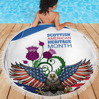 Scottish American Heritage Month Beach Blanket Thistle And American Eagle