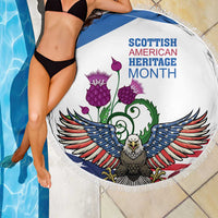 Scottish American Heritage Month Beach Blanket Thistle And American Eagle