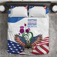 Scottish American Heritage Month Bedding Set Thistle And American Eagle