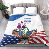 Scottish American Heritage Month Bedding Set Thistle And American Eagle