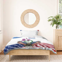 Scottish American Heritage Month Bedding Set Thistle And American Eagle