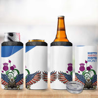 Scottish American Heritage Month 4 in 1 Can Cooler Tumbler Thistle And American Eagle