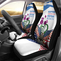 Scottish American Heritage Month Car Seat Cover Thistle And American Eagle
