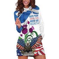 Scottish American Heritage Month Hoodie Dress Thistle And American Eagle